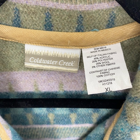 Vintage Aztec Wool Blend Southwestern Style Coldwater Creek Jacket Button Sz XL - Picture 3 of 13
